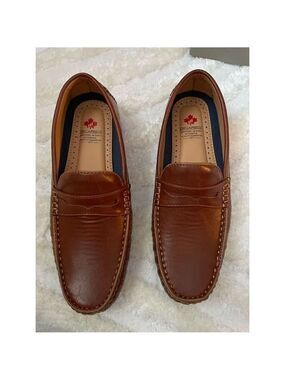 Men's Brown Loafers Slip-On Round Toe Casual Lightweight Anti-Slip